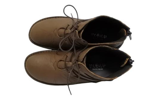 【インコルジェ8308 ダークブラウン】ハイカット靴紐シューズ