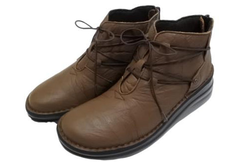 【インコルジェ8308 ダークブラウン】ハイカット靴紐シューズ