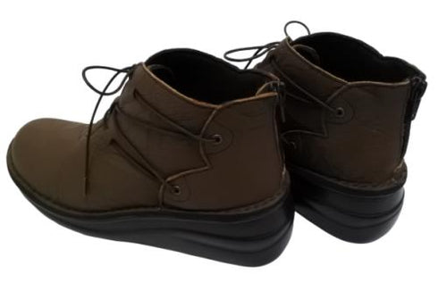 【インコルジェ8308 ダークブラウン】ハイカット靴紐シューズ