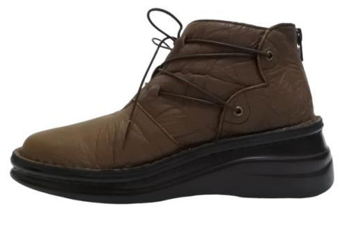 【インコルジェ8308 ダークブラウン】ハイカット靴紐シューズ