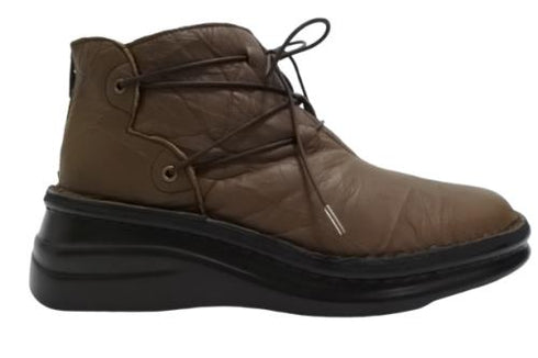 【インコルジェ8308 ダークブラウン】ハイカット靴紐シューズ