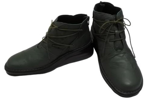 【インコルジェ8308 グリーン】ハイカット靴紐シューズ