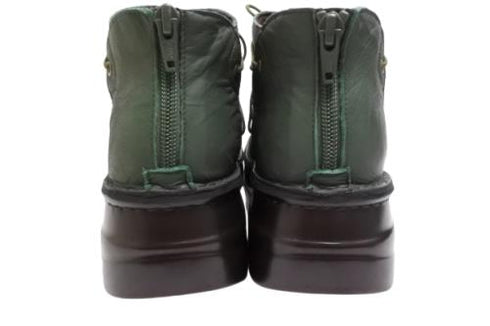 【インコルジェ8308 グリーン】ハイカット靴紐シューズ