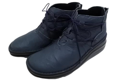 【インコルジェ8308 ネイビー】ハイカット靴紐シューズ