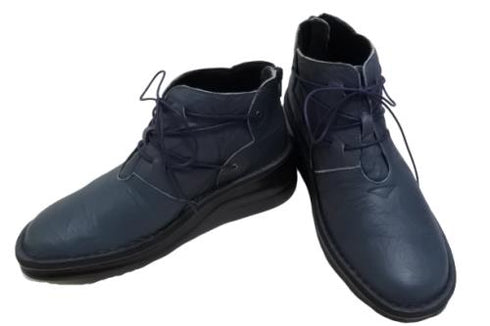 【インコルジェ8308 ネイビー】ハイカット靴紐シューズ