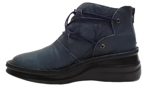 【インコルジェ8308 ネイビー】ハイカット靴紐シューズ