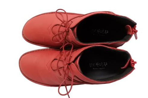 【インコルジェ8308 レッド】ハイカット靴紐シューズ