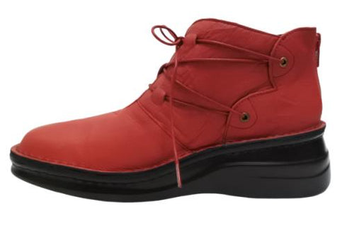 【インコルジェ8308 レッド】ハイカット靴紐シューズ