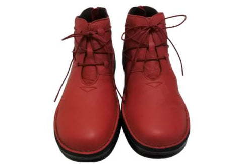 【インコルジェ8308 レッド】ハイカット靴紐シューズ