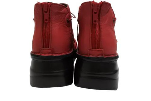 【インコルジェ8308 レッド】ハイカット靴紐シューズ