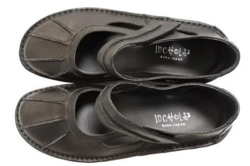 【インコルジェ8315 ブラック】アンティーク調本革シューズ