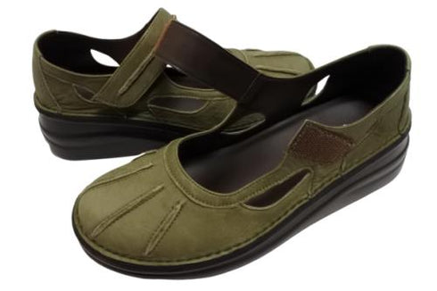 【インコルジェ8315 カーキ】アンティーク調本革シューズ