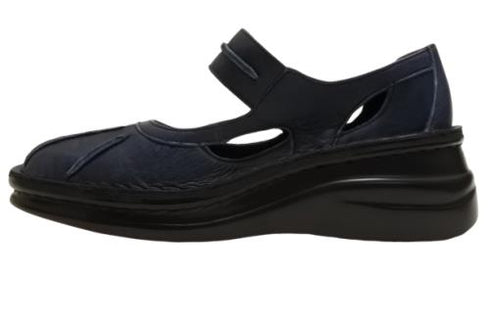 【インコルジェ8315 ネイビー】アンティーク調本革シューズ