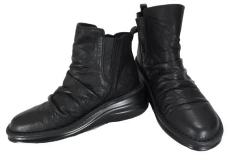 【インコルジェ8331 ブラック】くしゅくしゅサイドゴアショートブーツ