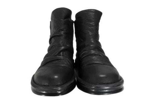 【インコルジェ8331 ブラック】くしゅくしゅサイドゴアショートブーツ