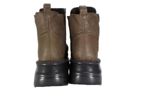 【インコルジェ8331 ダークブラウン】くしゅくしゅサイドゴアショートブーツ