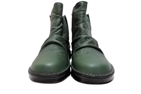 【インコルジェ8331 グリーン】くしゅくしゅサイドゴアショートブーツ