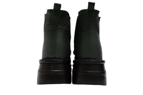 【インコルジェ8331 グリーン】くしゅくしゅサイドゴアショートブーツ