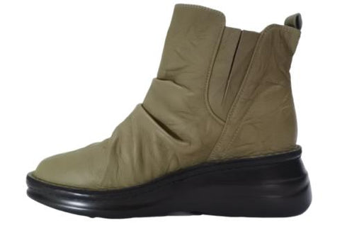 【インコルジェ8331 グレー】くしゅくしゅサイドゴアショートブーツ