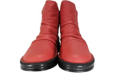 【インコルジェ8331 レッド】くしゅくしゅサイドゴアショートブーツ