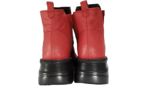 【インコルジェ8331 レッド】くしゅくしゅサイドゴアショートブーツ