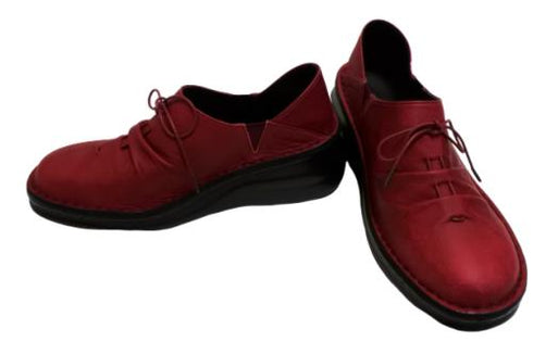 【インコルジェ 8387 レッド】ひと味違う個性派靴紐シューズ