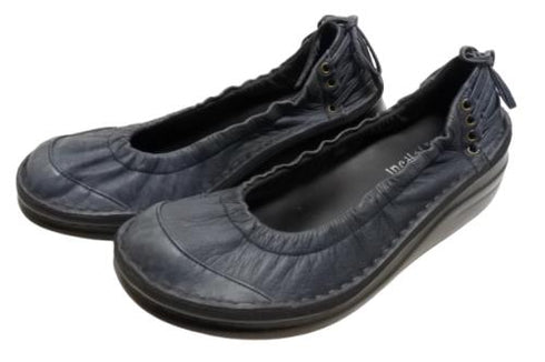 【インコルジェ 8394 ブルー】バックリボンバレエシューズパンプス