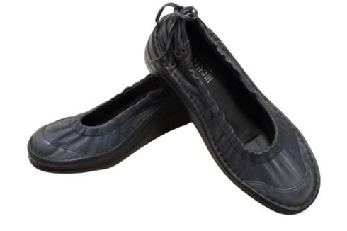 【インコルジェ 8394 ブルー】バックリボンバレエシューズパンプス