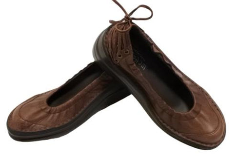 【インコルジェ 8394 ダークブラウン】バックリボンバレエシューズパンプス