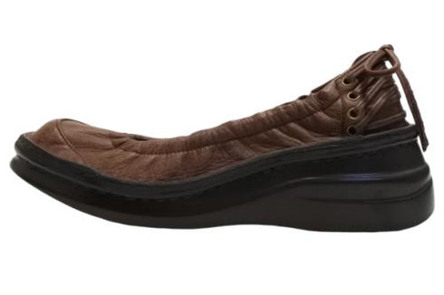 【インコルジェ 8394 ダークブラウン】バックリボンバレエシューズパンプス