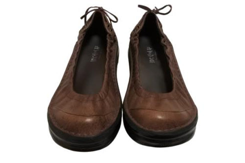 【インコルジェ 8394 ダークブラウン】バックリボンバレエシューズパンプス