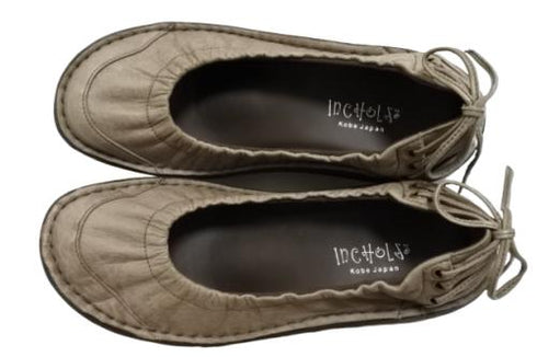 【インコルジェ 8394 グレー】バックリボンバレエシューズパンプス