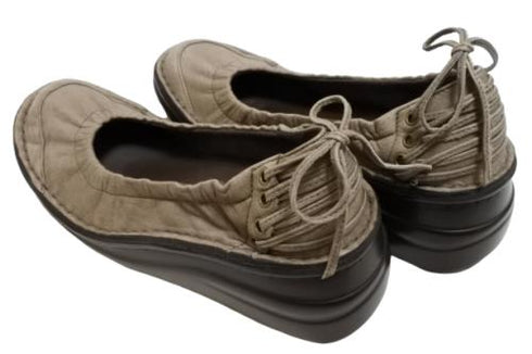 【インコルジェ 8394 グレー】バックリボンバレエシューズパンプス