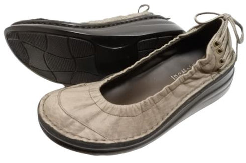 【インコルジェ 8394 グレー】バックリボンバレエシューズパンプス