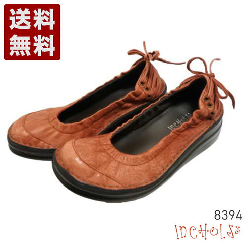 【インコルジェ 8394 ワイン】バックリボンバレエシューズパンプス