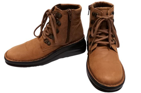 【インコルジェ8434 ブラウン】低反発インソールのクロスストラップシューズ