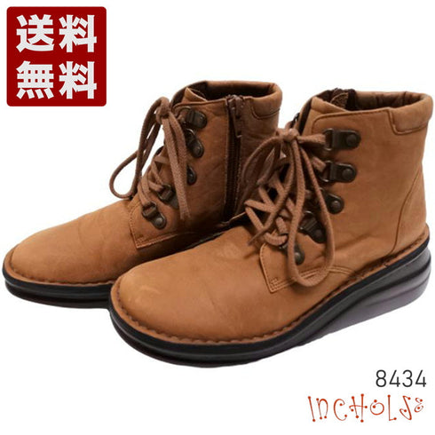 【インコルジェ8434 ブラウン】低反発インソールのクロスストラップシューズ