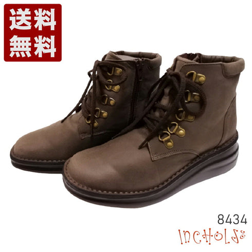 【インコルジェ8434 ダークブラウン】低反発インソールのクロスストラップシューズ