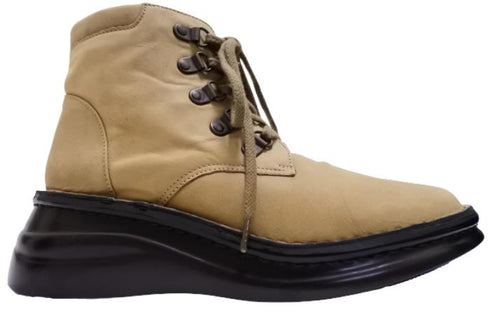 【インコルジェ8434 カーキ】低反発インソールのクロスストラップシューズ