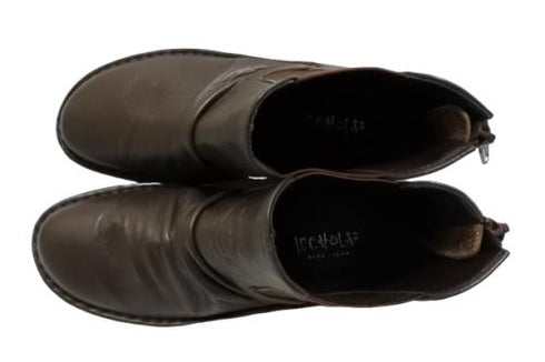 【インコルジェ 8438 ダークブラウン】本革カジュアルサイドゴアブーツ