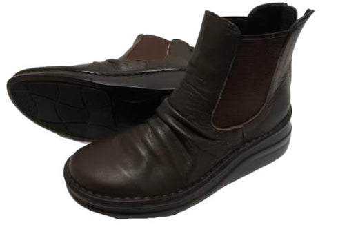 【インコルジェ 8438 ダークブラウン】本革カジュアルサイドゴアブーツ