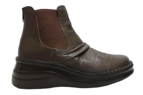 【インコルジェ 8438 ダークブラウン】本革カジュアルサイドゴアブーツ