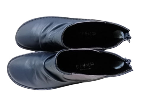 【インコルジェ 8438 ネイビー】本革カジュアルサイドゴアブーツ