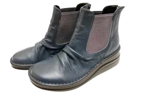 【インコルジェ 8438 ネイビー】本革カジュアルサイドゴアブーツ