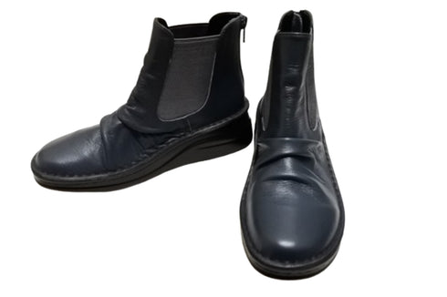 【インコルジェ 8438 ネイビー】本革カジュアルサイドゴアブーツ