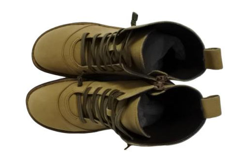 【インコルジェ 8468 カーキ】本革クロスベルトカジュアルショートブーツ