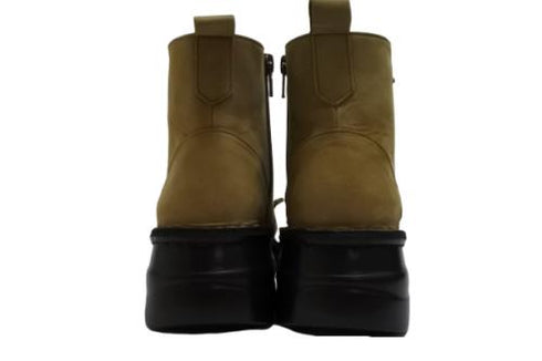 【インコルジェ 8468 カーキ】本革クロスベルトカジュアルショートブーツ