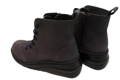 【インコルジェ 8468 パープル】本革クロスベルトカジュアルショートブーツ