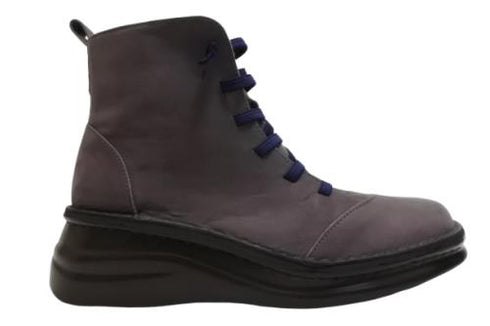 【インコルジェ 8468 パープル】本革クロスベルトカジュアルショートブーツ