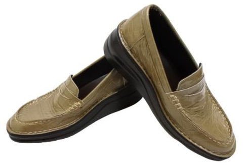 【インコルジェ 8476 ベージュ】クロコ型押し本革エナメルローファー